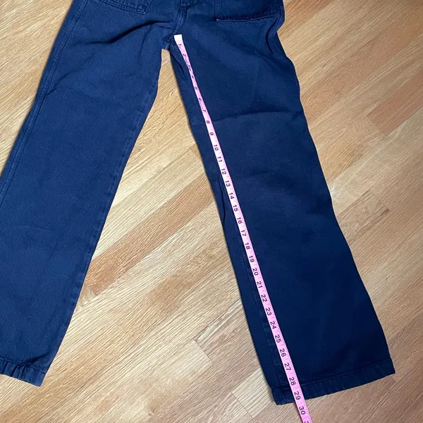 Zara Women’s Black High Rise Wide Leg Utility Pants Size XS 100% Cotton - Image 8