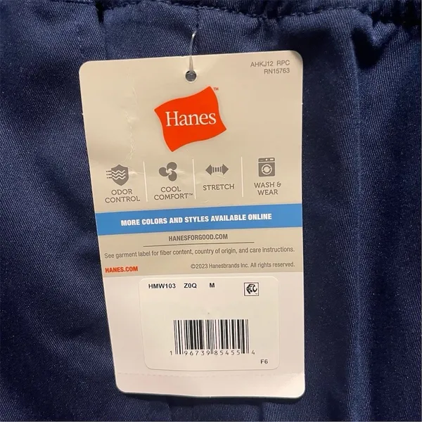 Hanes Scrub Pants Womens Size M Navy Blue Straight Leg Cargo Drawstring NWT - Image 4
