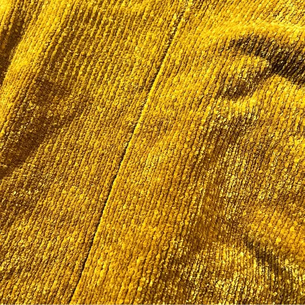 Moth Anthropologie Golden Mustard Yellow Velour Velvet Chunky Open Cardigan XS - Image 7