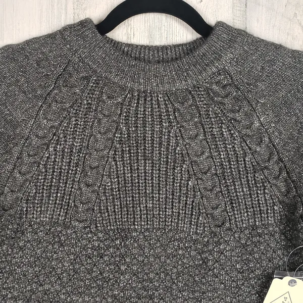NWT St. John's Bay Gray Metallic Heavyweight Crew Neck Sweater Womens Size Small - Image 2