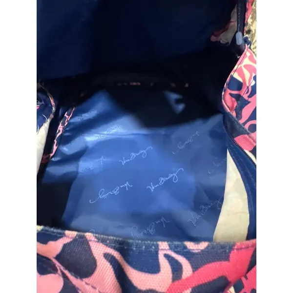 Vera Bradley Lighten Up Grand Backpack Pink Navy Floral Water Repellent Bag - Image 10