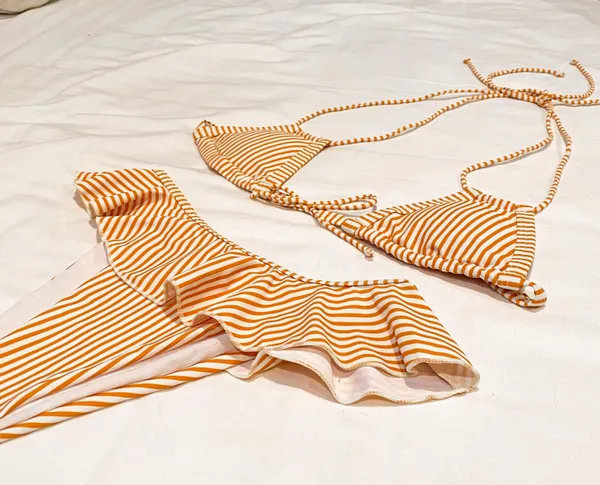 Striped Bikini Set Orange - Image 7