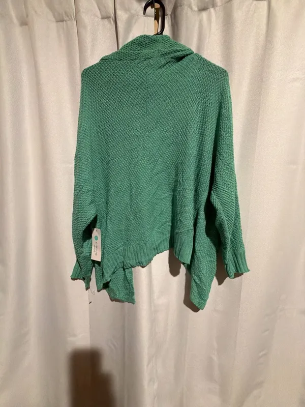 Pink Clover Green Open Front Batwing Sleeve Knit Cardigan Sweater Size M - Image 3