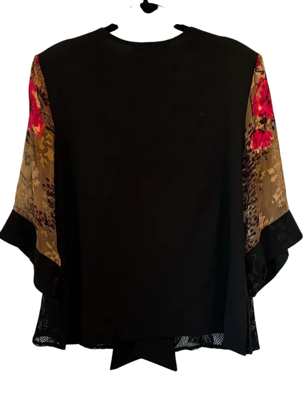 Vintage Spencer Alexis Velvet Silk Burnout Embroidered Kimono Whimsygoth Artsy - Image 7