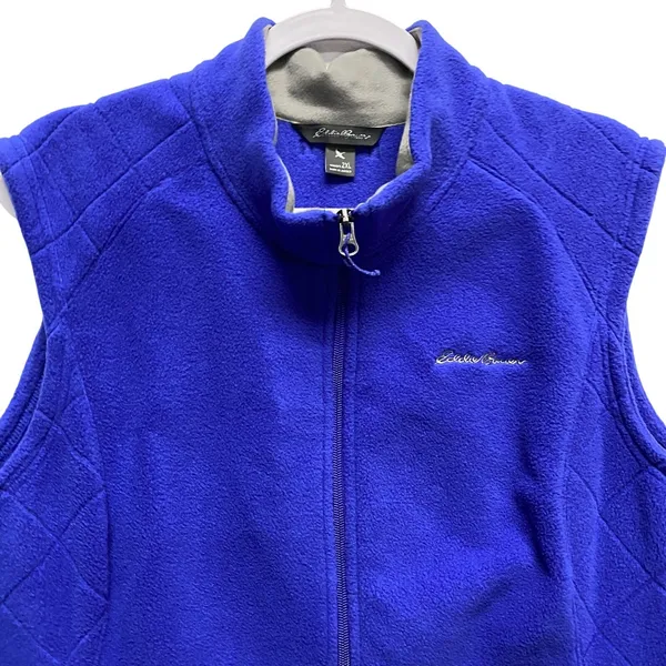 Eddie Bauer Fleece Vest Quilted Full Zip Sleeveless Jacket Womens 2XL Outdoor‎ - Image 3