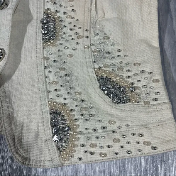 West 36th Embellished Cream Vest; Large Women’s - Image 2