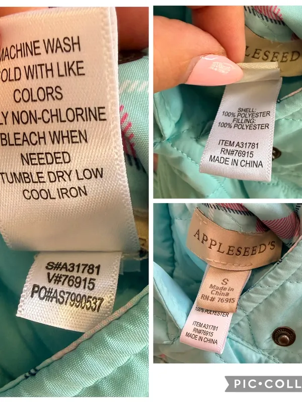 Appleseed's Women's Reversible Quilted Vest in Aqua Blue w/ Plaid Lining Size S - Image 2