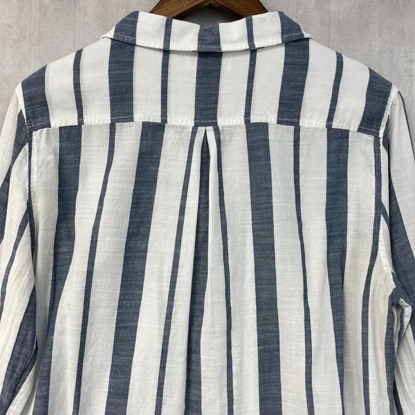 Fresh Produce Women Button Down Top Size XL Striped Cotton Coastal Beachy Preppy - Image 6