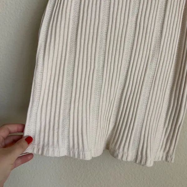 Anthropologie Cream Rib Knit High Neck Tank - Image 5