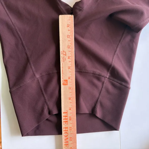 WILO The Label Ribbed High Waisted‎ Ruched Hem Leggings Women Size S Burgundy - Image 7