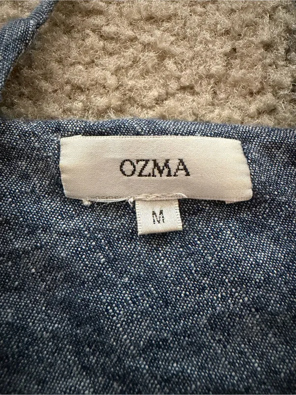 OZMA Hemp Cotton Structured Tank Top Navy Blue Size Medium - Image 3