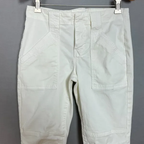 Frame Trapunto Moto Pants Joggers White Zipper Ankle Seam Details Women Size‎ 25 - Image 3