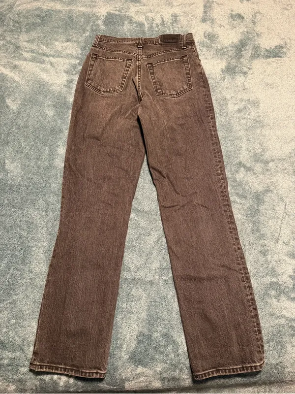 Abercrombie & Fitch The 90's Straight Ultra High Rise Black Denim Jeans Sz 27/4R - Image 5