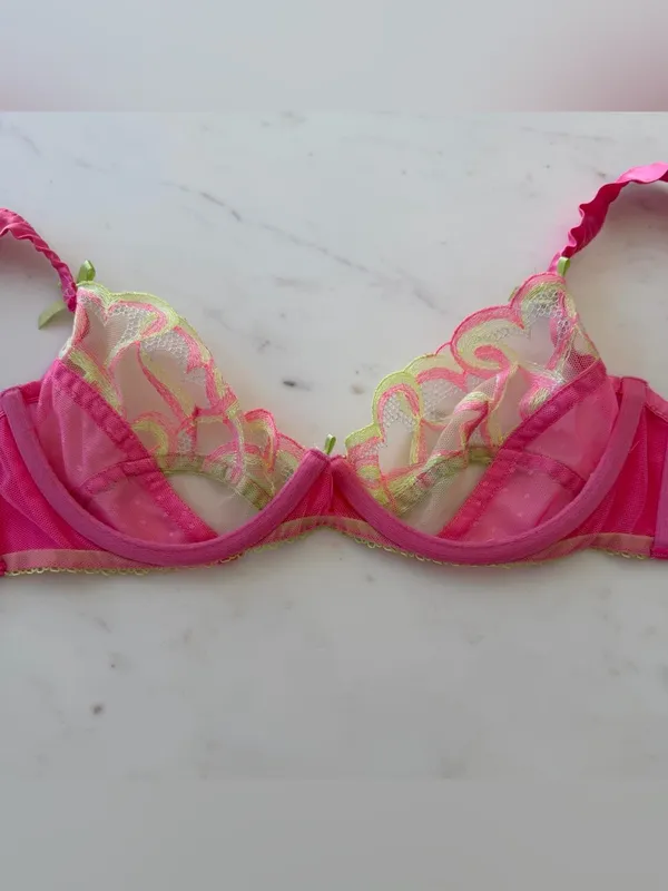 For Love And Lemons Pink Lace Underwire Bra - Image 4