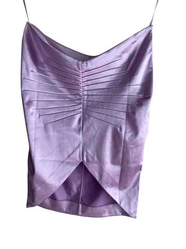 Retrofete Dehl Mini Satin Skirt Lilac - Image 4