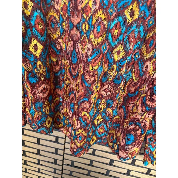 Cato‎ Multi Color Crochet Top Size Large - Image 6