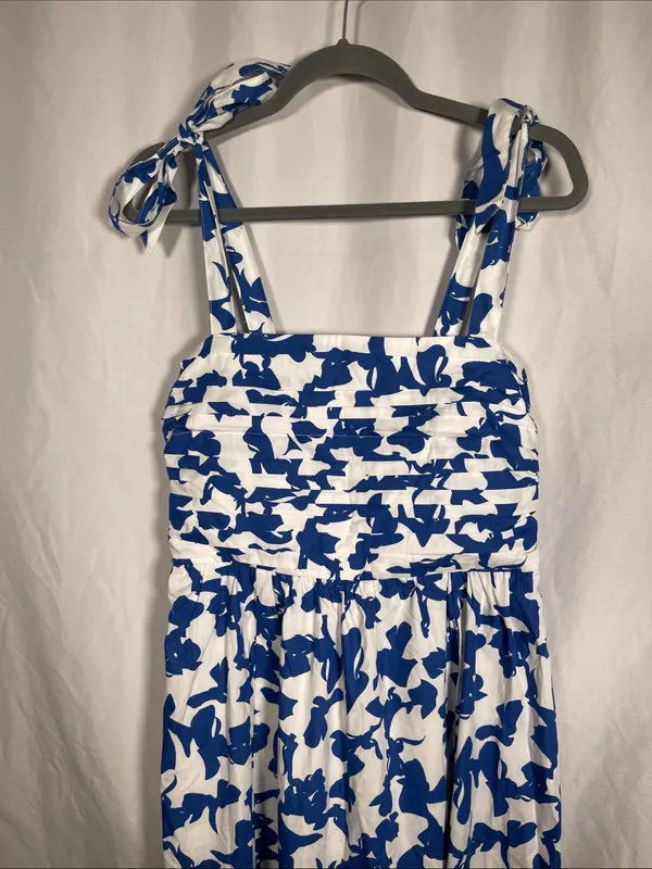 Abercrombie & Fitch Womens Emerson Maxi Dress Blue White Medium Tall - Image 3