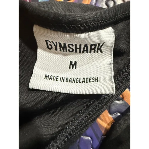Gymshark Black Cropped Tank Top Open Back Workout Athletic‎ Women's M - Image 4