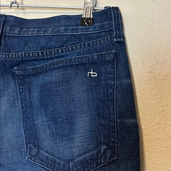 RAG & BONE Cuffed Dark Denim‎ HIGH RISE SHORTS Size 28 - Image 7