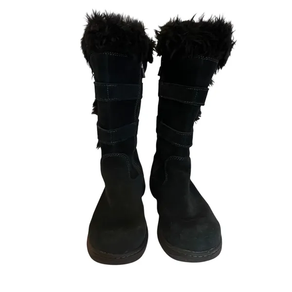 L.L. Bean TEK2.5 Waterproof 7.5 Winter Boots Womens Zip Black Suede Buckle Strap - Image 2