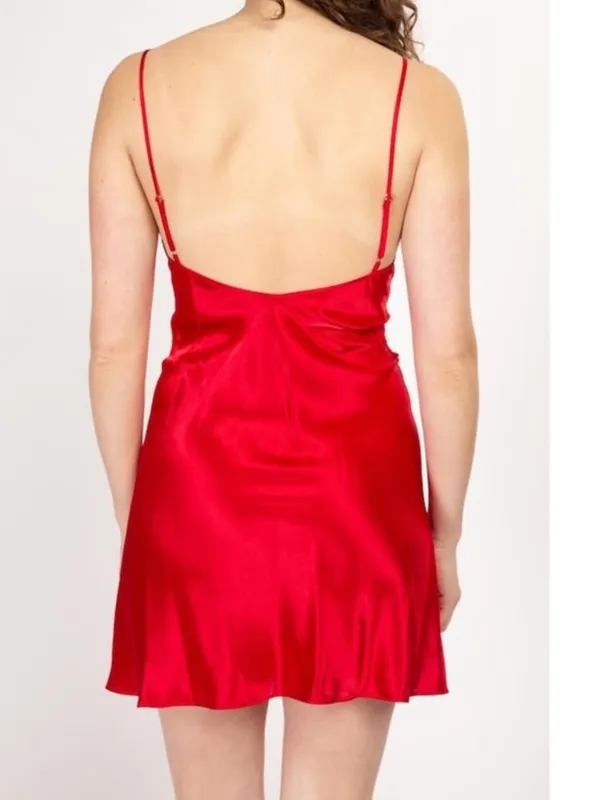 Victoria's Secret Gold Label vintage red satin slip dress size Medium - Image 2