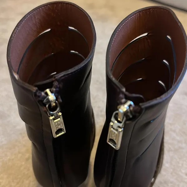 Rebecca Minkoff Derea Chocolate Burgundy Leather Cutout High Heel Boots size 10 - Image 8
