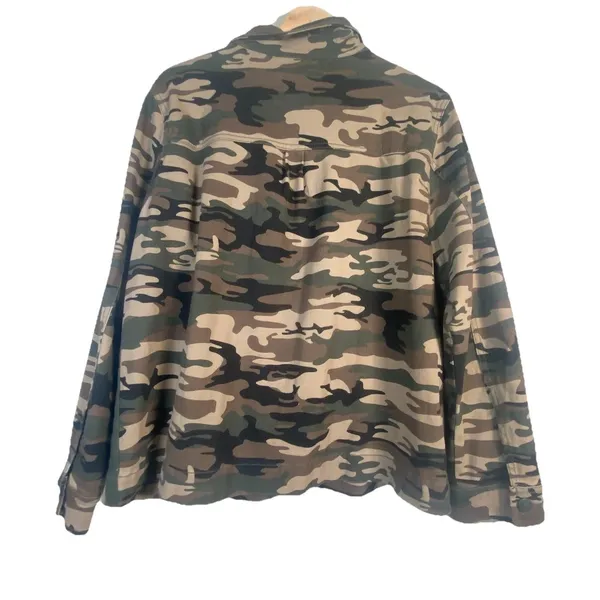 Anthropologie‎ Sanctuary Jacket Womens XL Tan Camo Army Utility Shacket Military - Image 2