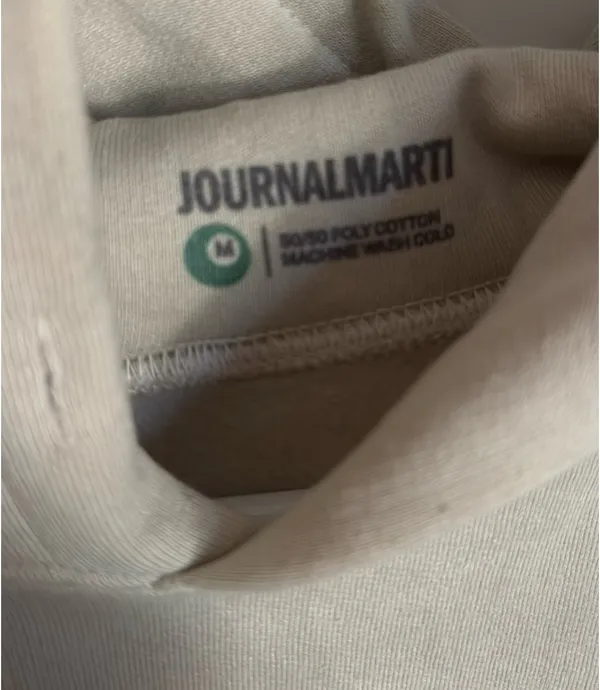 Beige Graphic Hoodie Tan Size M - Image 3
