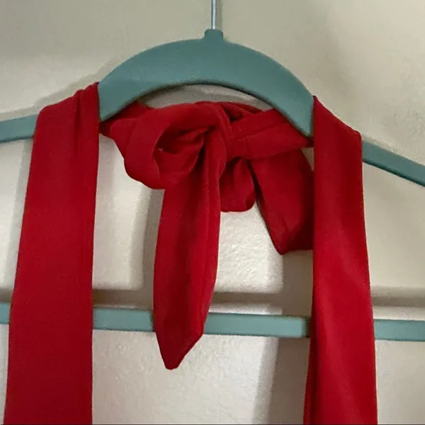 aerie Red Halter Tie-Front Swim Top - Image 4