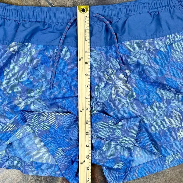Columbia Blue Floral Drawstring Waistband Athletic Shorts XL - Image 3