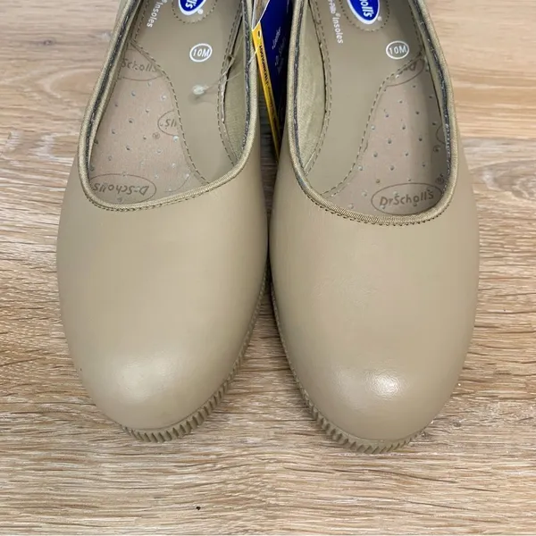 NWT Dr. Scholl’s Slip On Nude Comfort Leather Wedges, Size 10 - Image 5