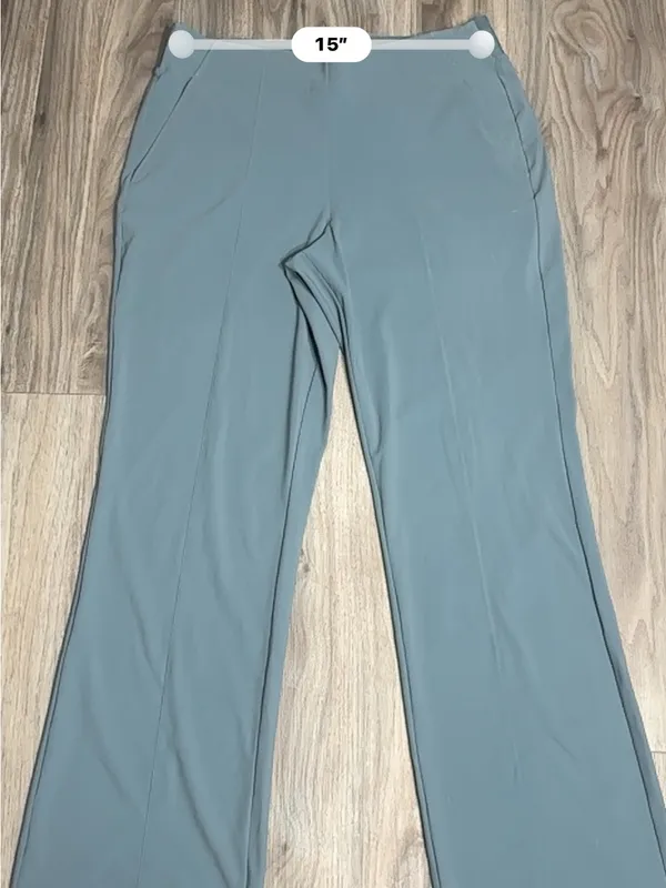 Athleta Cosmic Kick Flare Pants Slate Teal Stretch Work Travel. - Image 3