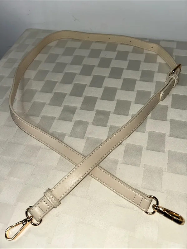 Source Unknown Faux Leather Bag Strap with Gold Hardware - Image 2