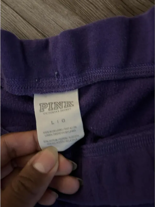 Vtg Victoria’s secret PINK Y2K Purple Sweatpants Wide Leg L - Image 2
