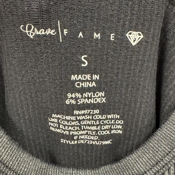 Brave Fame‎ Ribbed Racerback Midi Dress Charcoal Grey Mineral Wash Small Bodycon - Image 6