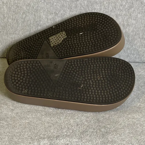 H&M Platform Slide Sandals Women's Size 40 US‎ 9 Taupe Brown Padded Chunky EUC - Image 7