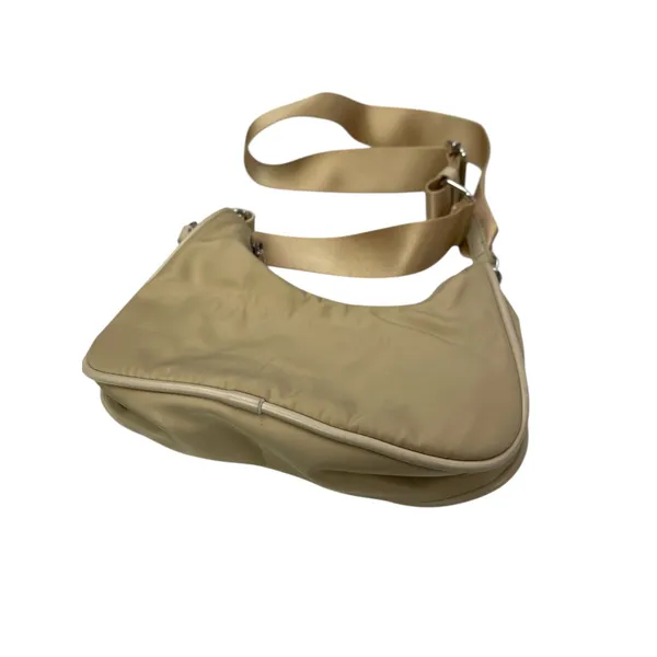 Peta & Jain Paloma Beige Cappuccino Nylon Crossbody Strap Hobo Bag Handbag OS - Image 2