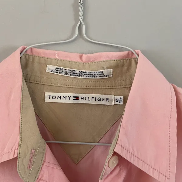 Tommy hilfiger pink Button‎ up shirt size S - Image 2