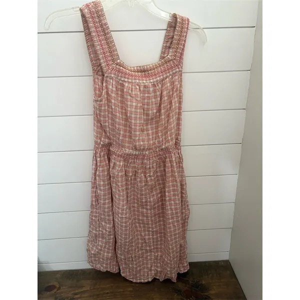 Old Navy‎ Women's Pink Gingham Sleeveless Knee Length Dress Size S - Image 5
