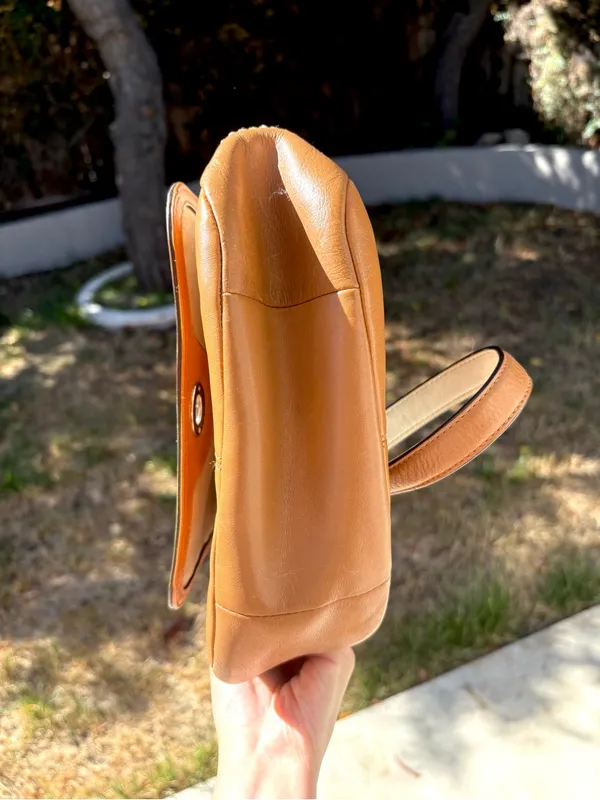 Coach Leather Crossbody Orange/Brown/cream - Image 5