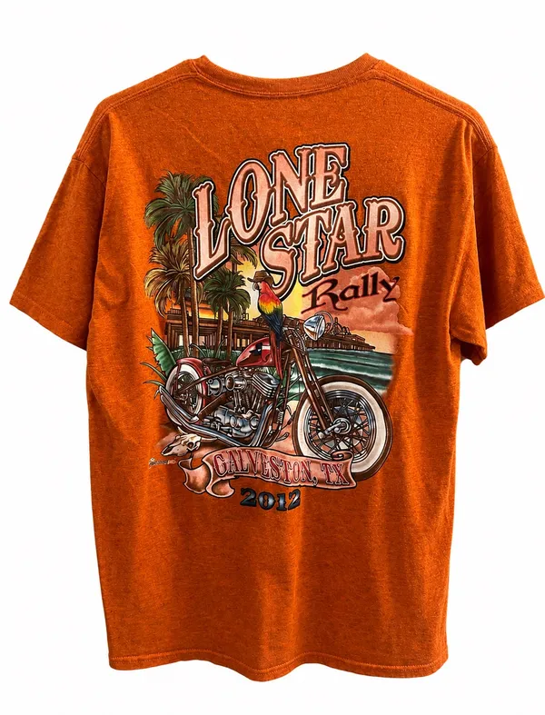 Unisex Harley davidson 2014 rally shirt size medium in orange - Image 3