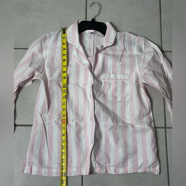 Victoria’s secret Women stripe pink/white pajama shirt top size‎ XS - Image 5