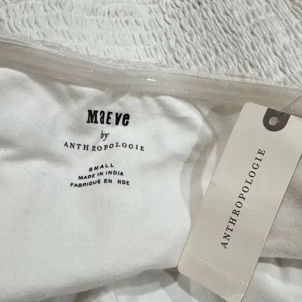 NEW Anthropologie Maeve White Tie Strapless Top Women’s Small - Image 4