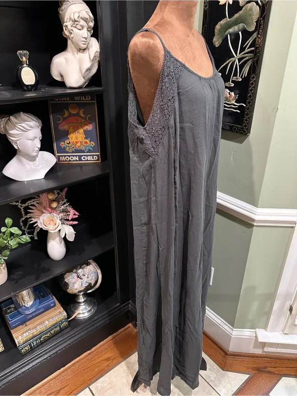 Aerie NWT Gray Crochet‑Detail Dress – Size Medium - Image 7