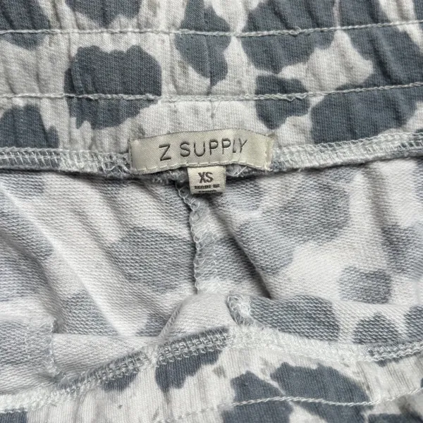 Z Supply Grey Leopard Print Joggers French Terry Sweatpants XS‎ Athleisure - Image 2