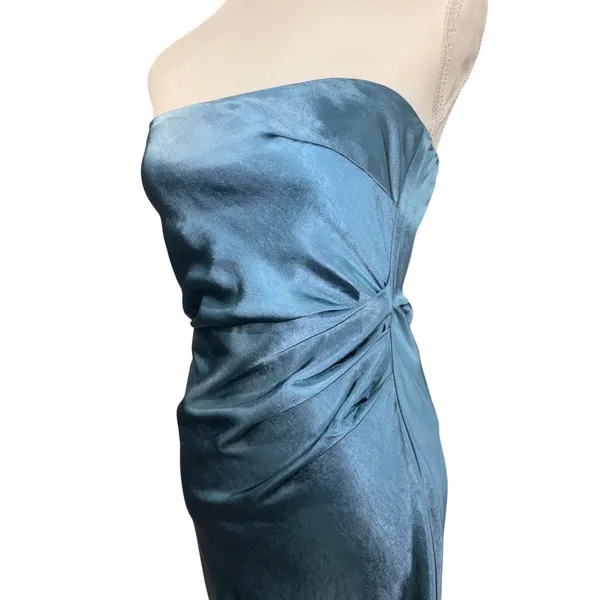 Runaway The Label Kristine Dress in Steel Small New Womens Satin Maxi Strapless - Image 5