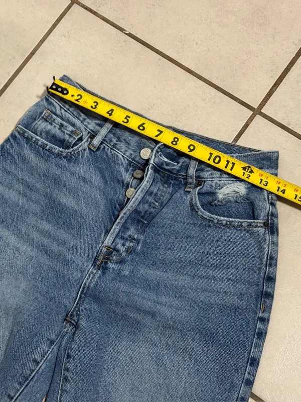 Pacsun Women Streetwear High-Rise‎ Straight Distressed Blue Denim Jeans size 26 - Image 8