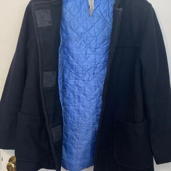 Old navy black or dark  blue wool short coat - Image 8