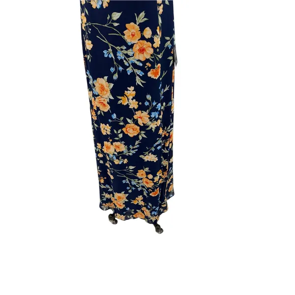 Lulus Elegant Admiration Floral One Shoulder Maxi Dress Navy Blue Size M NWT - Image 6