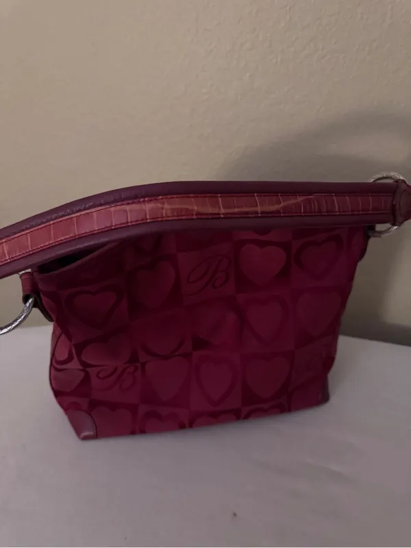 Brighton Red Heart Print Fabric Shoulder Bag - Image 9